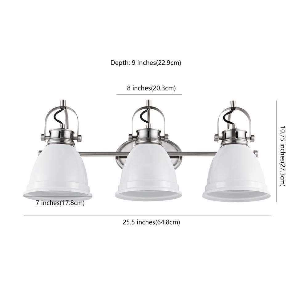 Phineas 25.5" Satin White Bohemian Iron LED Vanity Light