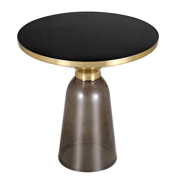 Mod Black Marble Antiqued Nickel Side Table Mod Black Marble Antiqued Nickel Side Table