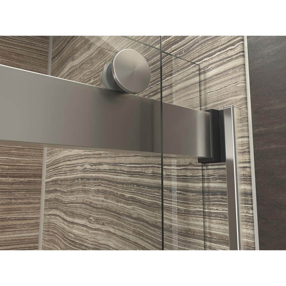 Levity 74" Frameless Sliding Shower Door in Matte Nickel
