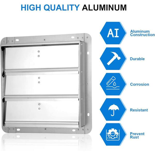 Metal Gravity Louvre Grille Flap Air Vent Shutter voor industriële commerciële fans 8 inch & 14 inch 14 Inches 450mm x 450mm