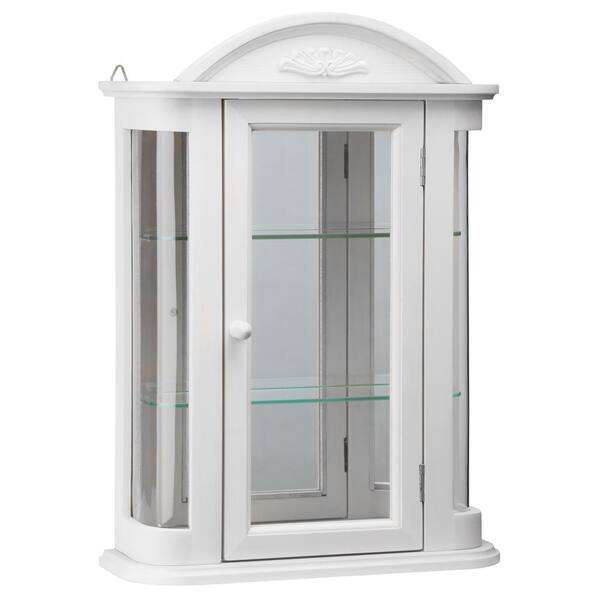 Design Toscano Rosedale White Hardwood Wall Curio Accent Cabinet