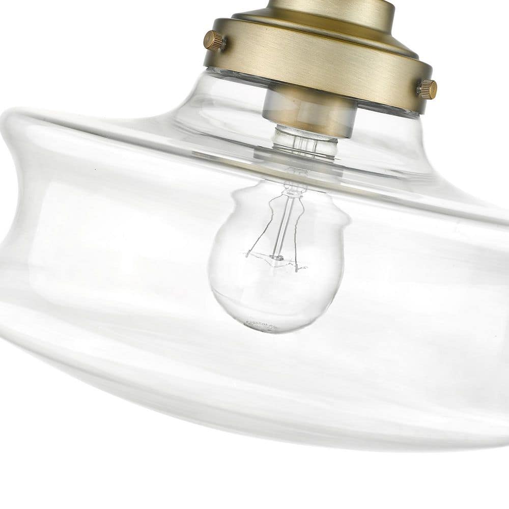 Keal Antique Brass Schoolhouse Convertible Semi-Flush Light