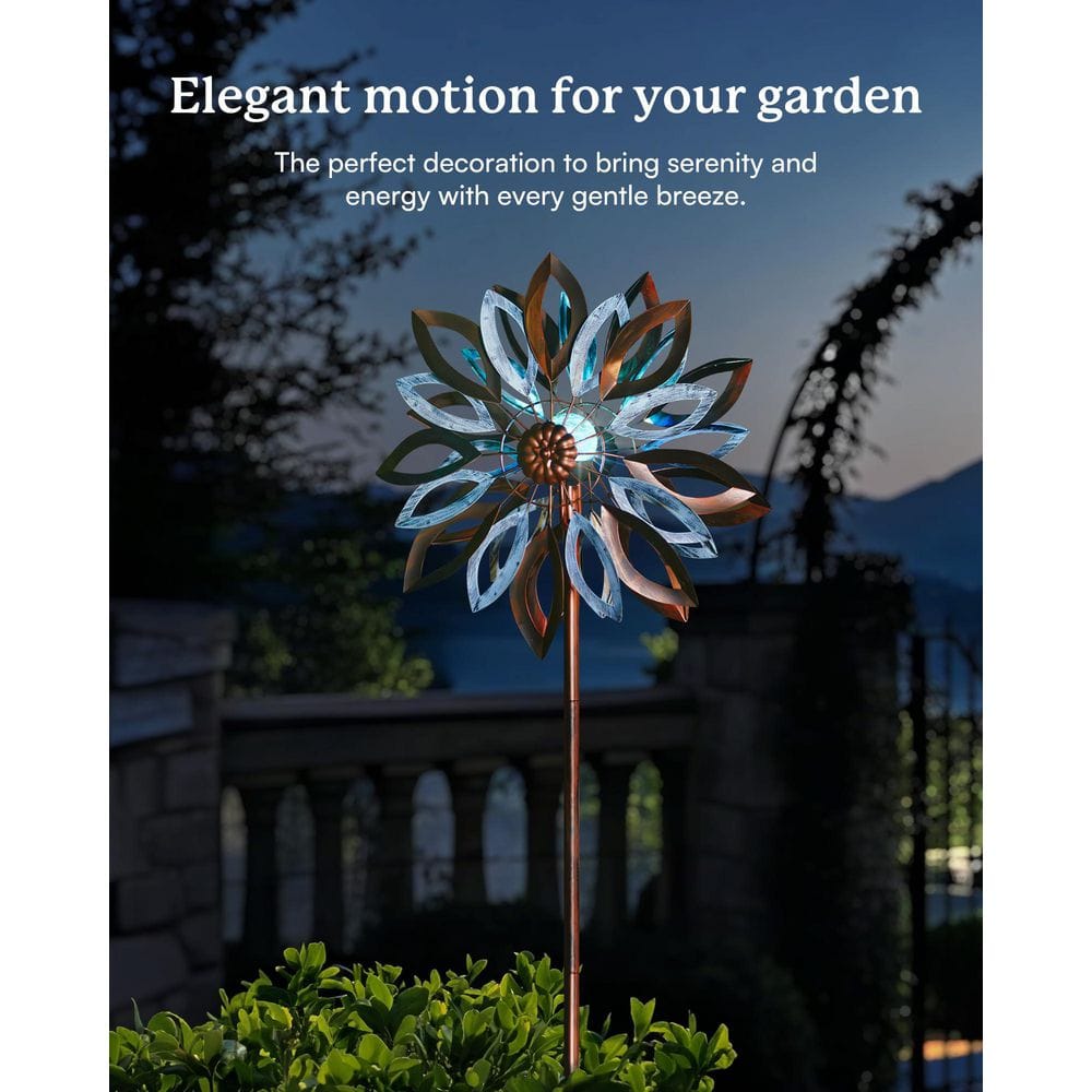 Solar Large Outdoor Metal Wind Spinners - Thumbnail 4