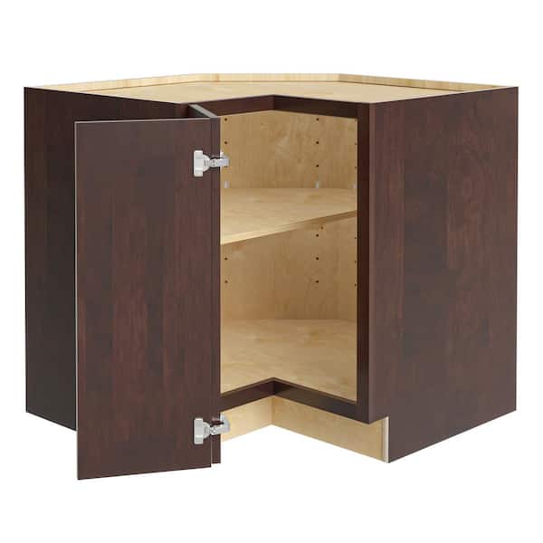 Home Decorators Collection Newport 33 in. W x 24 in. D x 34.5 in. H Assembled Plywood Corner Easy Reach Base Kitchen Cabinet in Manganite LH