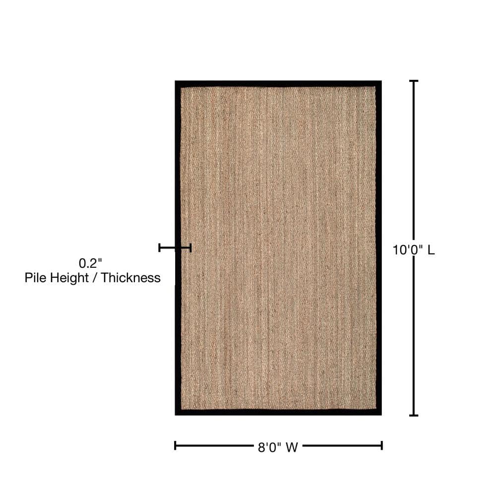 Elijah Black Seagrass 8' x 10' Easy-Care Area Rug