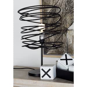 21 in. Black Metal Twisted Wire Task and Reading Table Lamp
