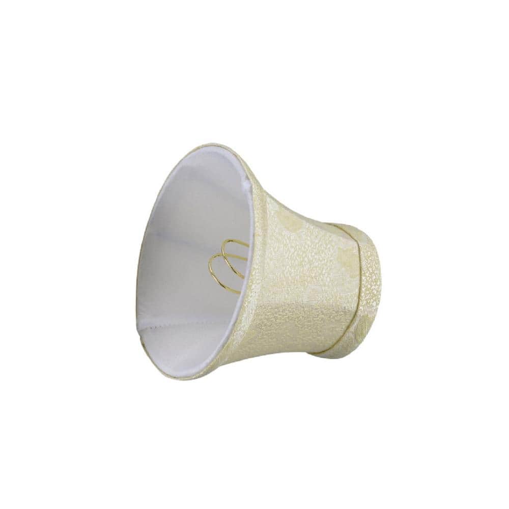 Butter Creme Jacquard Fabric Bell Lamp Shade Set of 5