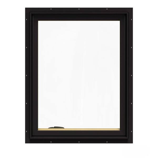 JELD-WEN 24.75 in. x 36.75 in. W-2500 Series Black Painted Clad Wood ...