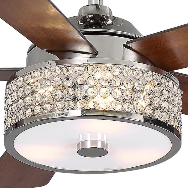 Home Decorators Collection Montclaire 52 In Led Polished Nickel Ceiling Fan With Light Kit And Remote Control 51859 The Depot Home Decorators Collection Montclaire, Ceiling Fan With Chandelier Home Depot