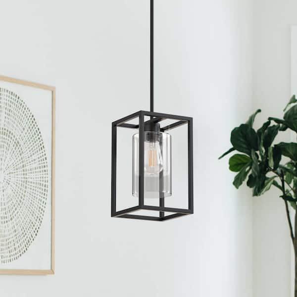 Emeritpro 6.7 in. 1-Light American Vintage Cage Pendant Light with