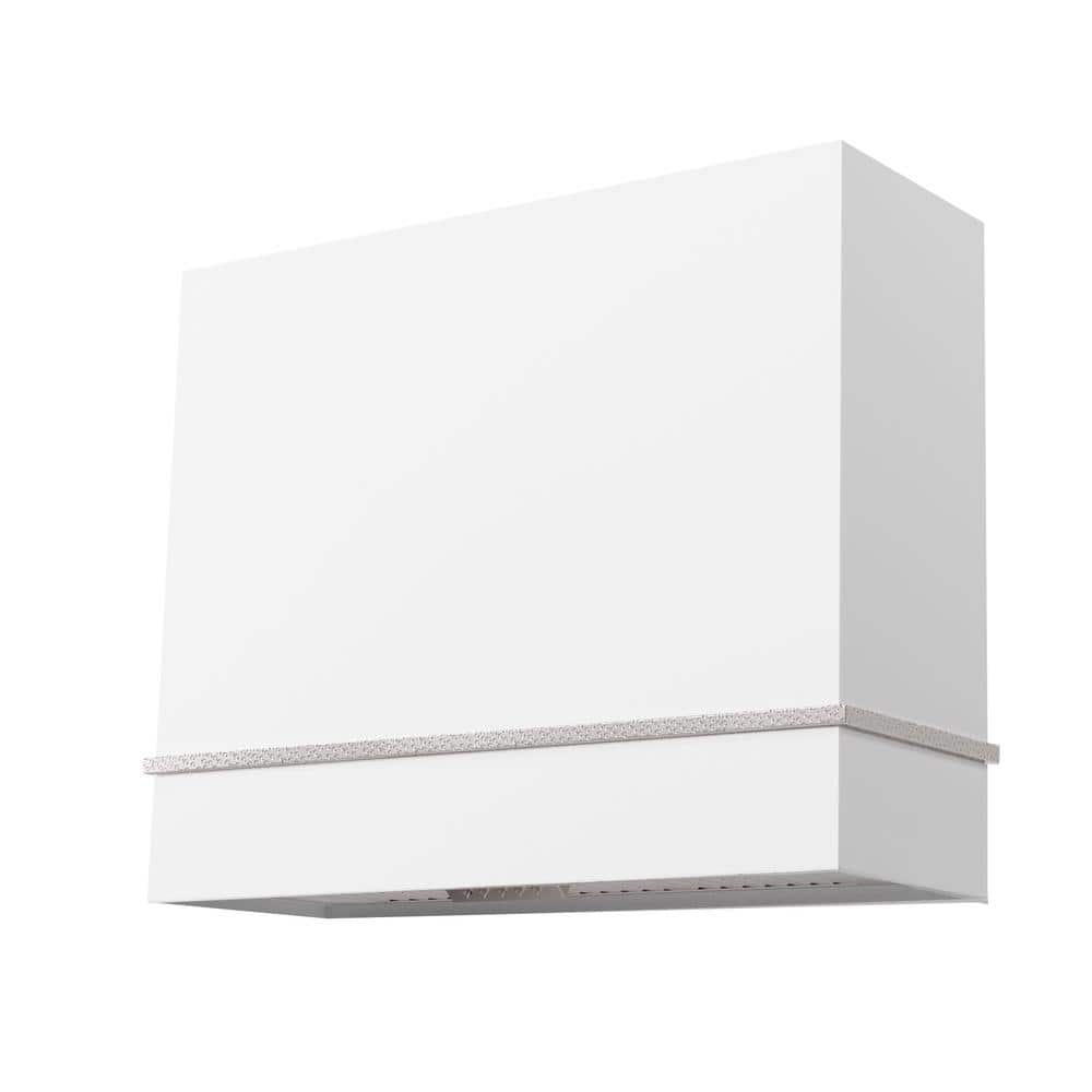 36 in. Stainless Steel Ducted Wall Mount Range Hood with Powerful 600 CFM Vent Motor, 3-Speed, in White with Nickel