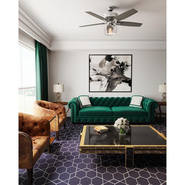 Hunter Bennett 52 in. LED Indoor Brushed Nickel Ceiling Fan with
