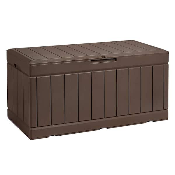 85 Gal. Brown Resin Deck Box with Lockable Lid