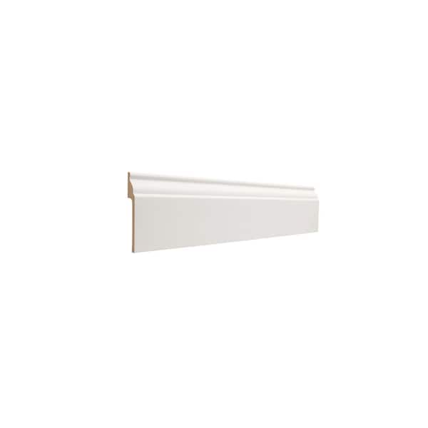 . 875 in. D x 5.25 in. W x 48 in. L Primed MDF CoverTrim Traditional Baseboard Moulding