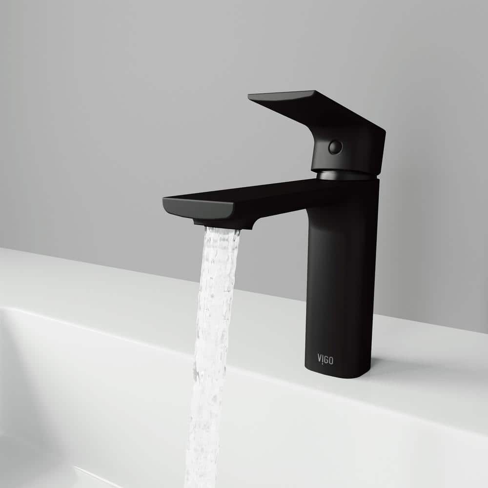 Matte Black Brass Single Handle Bathroom Faucet