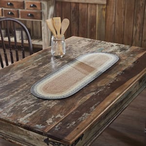 Finders Keepers 12 in. W x 36 in. L Gray Cotton Blend Oval Table Runner