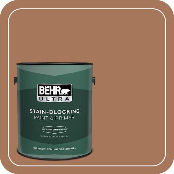 BEHR ULTRA 1 gal. #240F-5 Toasted Chestnut Extra Durable Semi-Gloss Enamel Interior Paint & Primer
