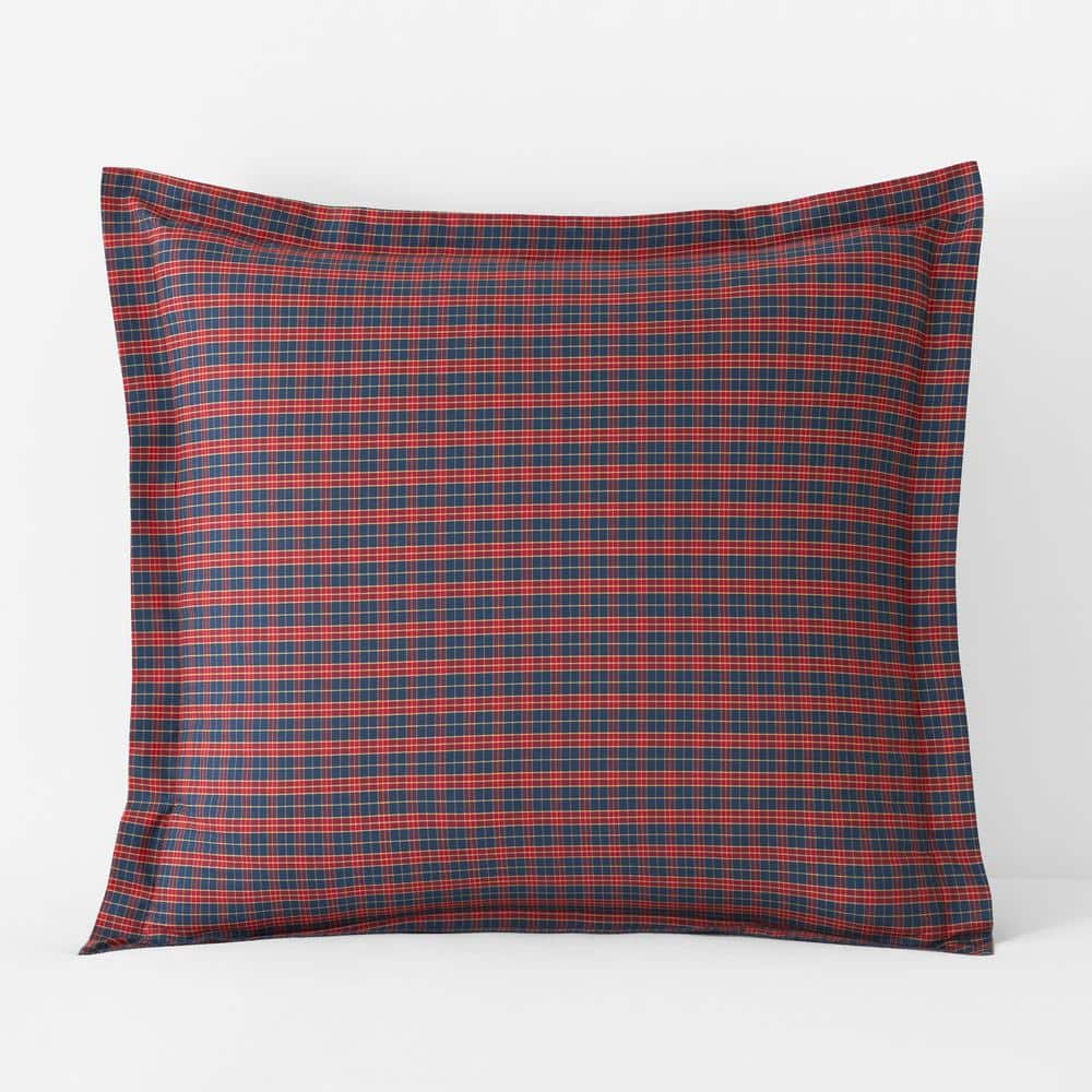 Navy plaid pillow online covers