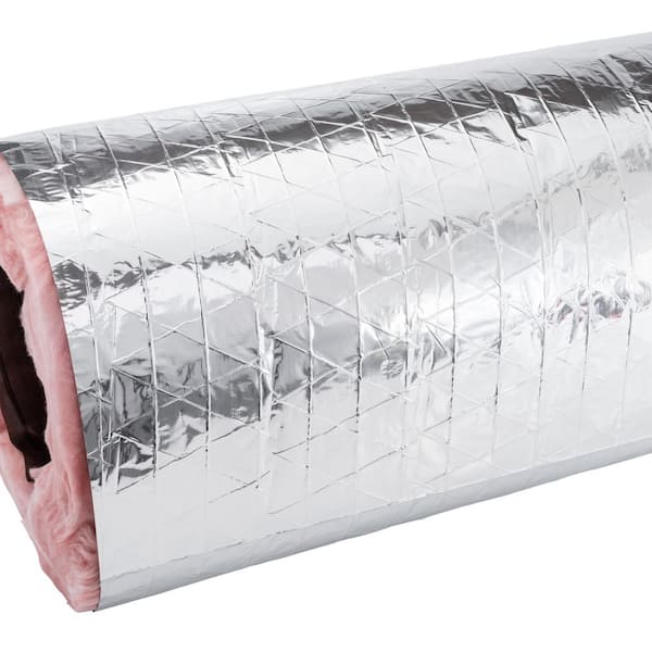 Everbilt 6 in. x 25 ft. R8 Insulated Flexible Duct Silver Jacket