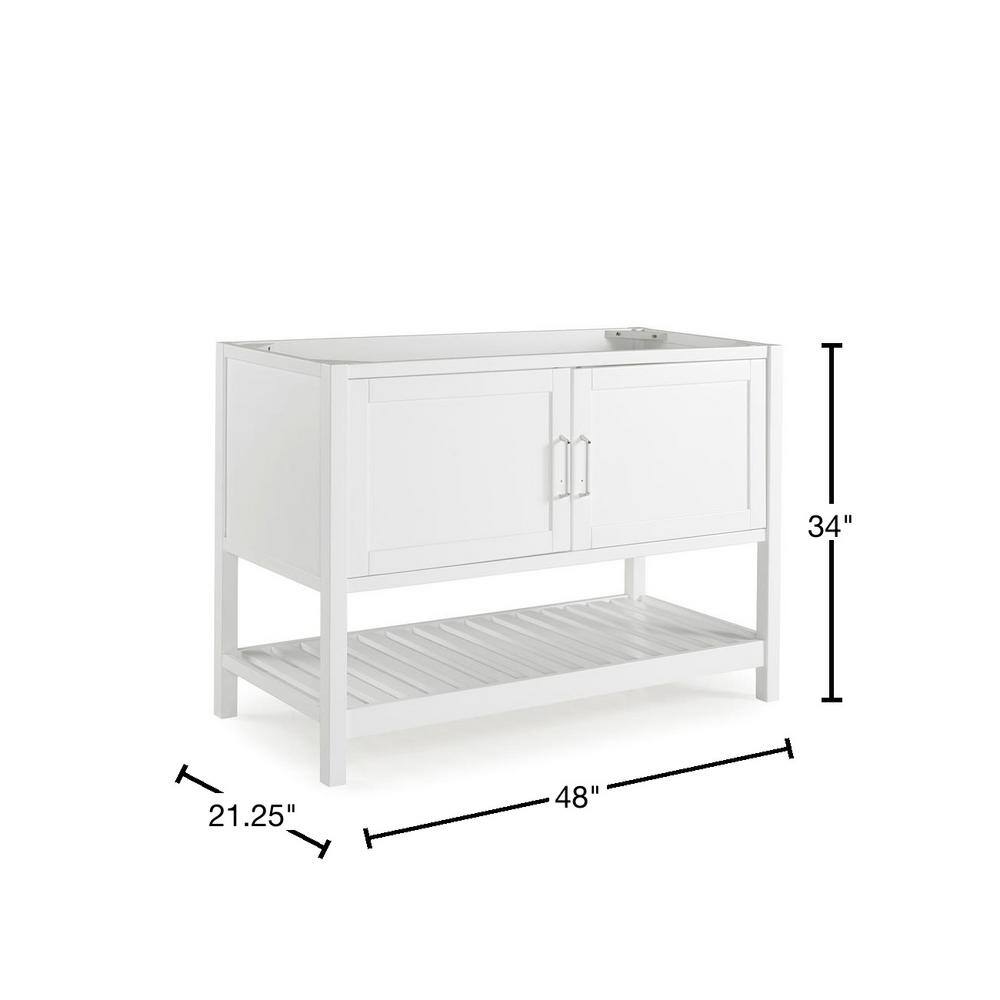 Bennet 48" White Pine Wood Freestanding Vanity Cabinet