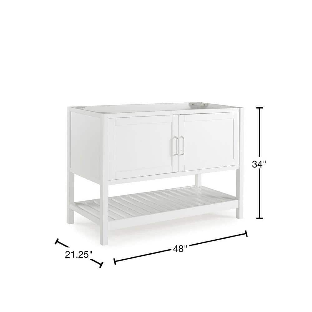 Bennet 48" White Pine Wood Freestanding Vanity Cabinet
