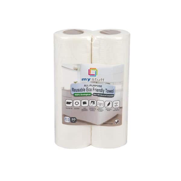 Mind Reader White Biodegradable Paper Towel (20-Sheets per Roll, 2-Rolls per Pack)