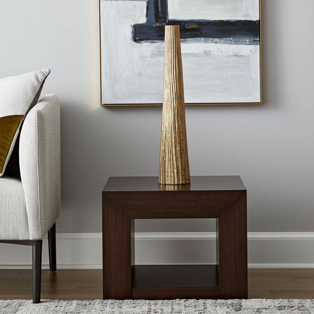 48 in. Gold Metal Cylinder Ribbed Textured Finish Floor Vase price history on PriceWatchPro