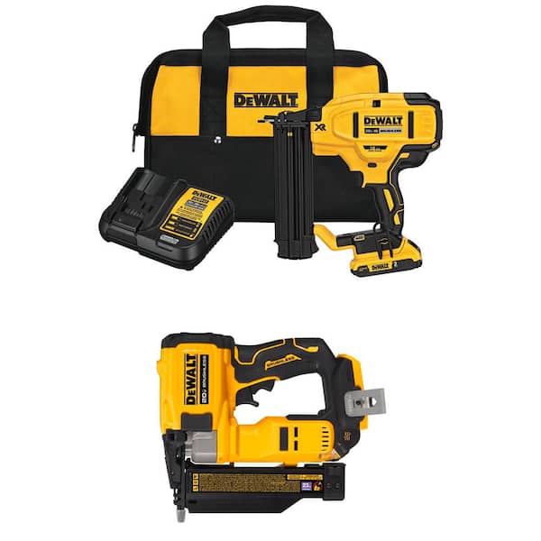 20V MAX XR Lithium-Ion 2-1/8 in. 18 GA Electric Cordless Brad Nailer Kit & 23GA Pin Nailer w/ 2Ah Battery Charger & Bag