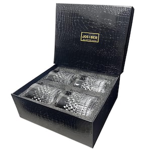 11.02 oz. Clear Glassware Set ((set of 4))-Old Fashioned Whiskey Glasses Thick Bottom Rum Style Glassware for Bourbon