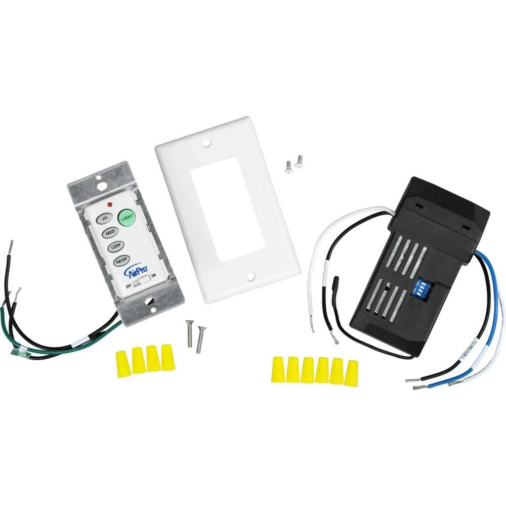 White Universal Ceiling Fan and Light Wall Control