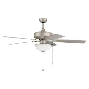 Outdoor Pro Plus-211 52 in. Indoor/Outdoor Dual Mount Painted Nickel Ceiling Fan with Optional LED Bowl Light Kit