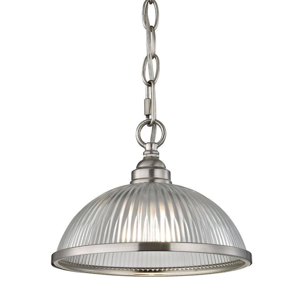 Titan Lighting Liberty Park 1-Light Brushed Nickel Pendant TN-60229 - The  Home Depot