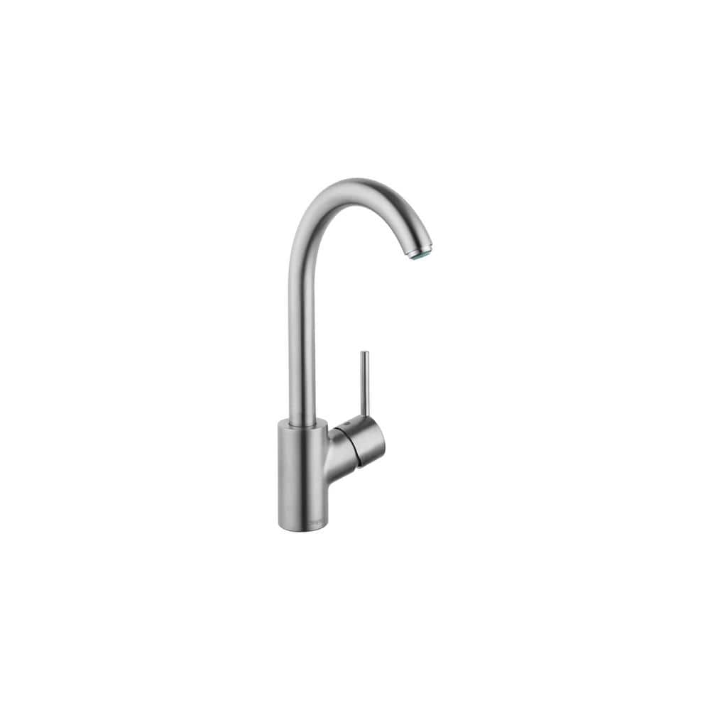 Steel Optik Stainless Steel Single Handle Kitchen Faucet