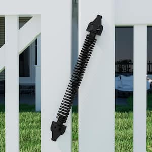 14 in. Black Steel Self Closing Fence Gate Spring Hardware for Wooden and Vinyl Fence