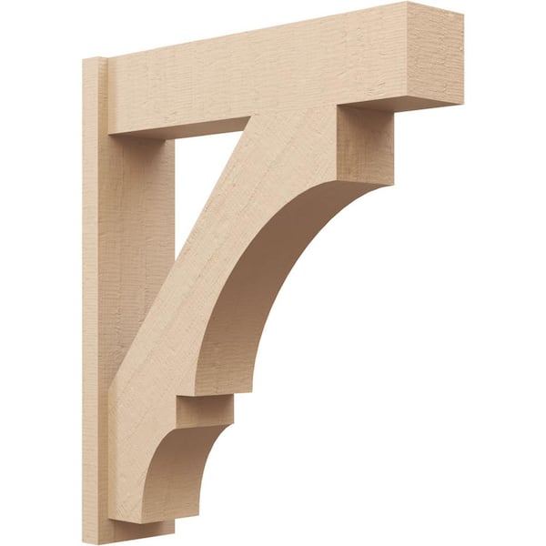 Ekena Millwork 8 in. x 38 in. x 32 in. Balboa Block Rough Cedar Woodgrain Timberthane Polyurethane Outlooker, Primed Tan