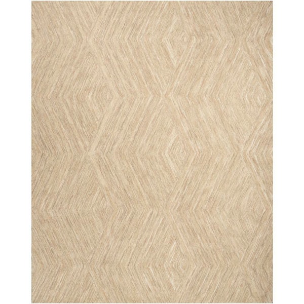 Graceful Taupe 9 ft. x 12 ft. Geometric Contemporary Area Rug