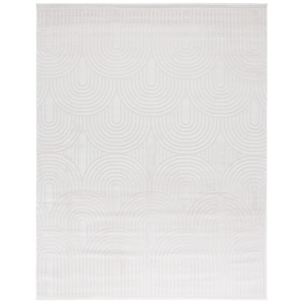 Saylor 9 ft. x 12 ft. Ivory Solid Arches Area Rug