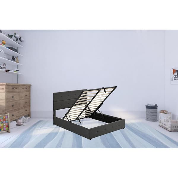 HomeRoots Gray Iron Frame Full Panel Bed
