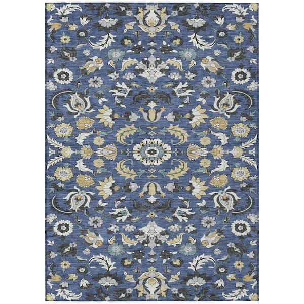 Chantille Machine Washable Indoor/Outdoor Abstract ACN2473 Navy 3 ft. x 4 ft. Area Rug
