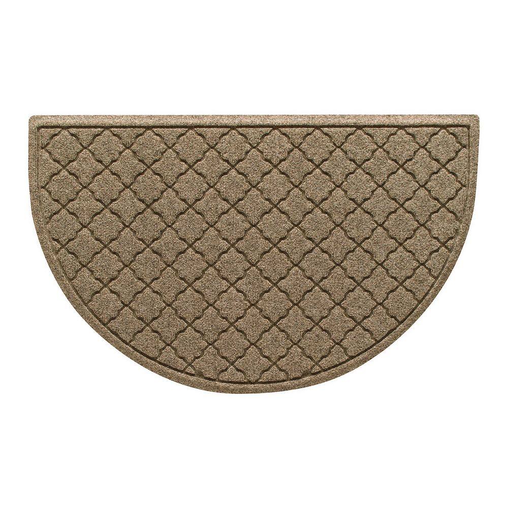 Waterhog Cordova 24 in. x 39 in. Half Round PET Polyester Indoor Outdoor Door Mat Camel price history on PriceWatchPro