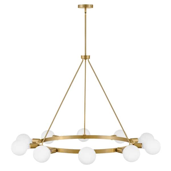 LARK - Orla 10-Light Lacquered Brass Wagon Wheel Chandelier