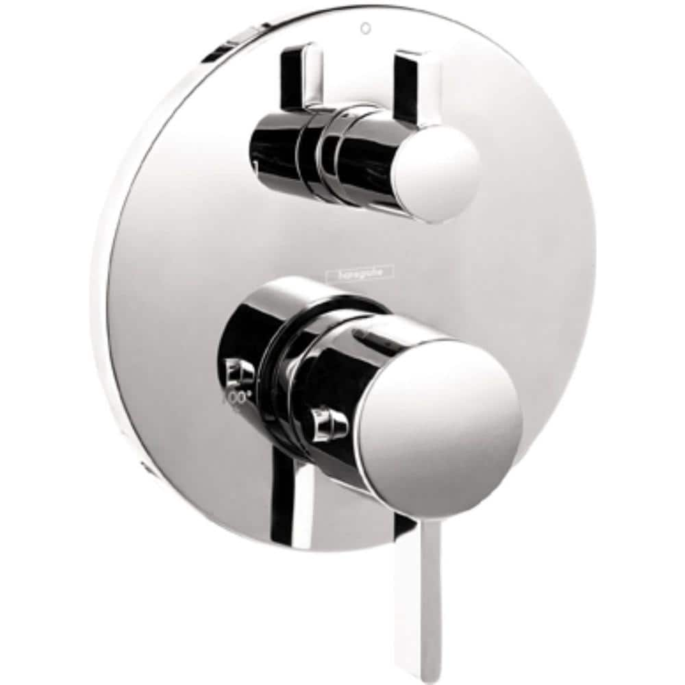 Hansgrohe Metris S 2 Handle Thermostatic Valve Trim Kit With Volume   Nickels Hansgrohe Shower Bathtub Trim Kits 04230820 64 1000 