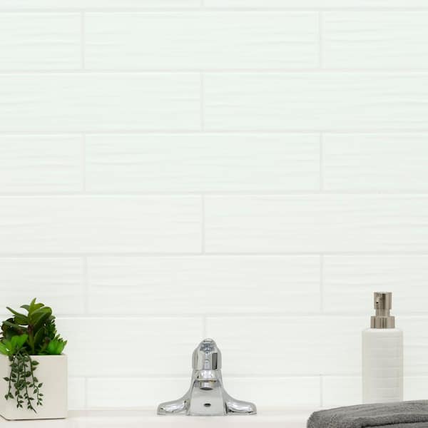 Sapheda Riptide Satin 4 in. x 16 in. Matte Ceramic Stone Look Wall Tile (17.76 sq. ft./Case)
