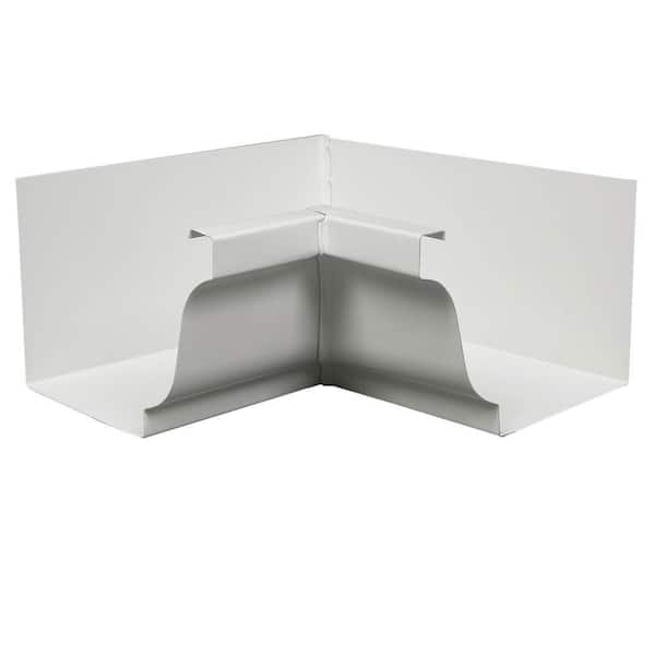 Amerimax Home Products 5 in. White Aluminum K-Style Inside Gutter Miter