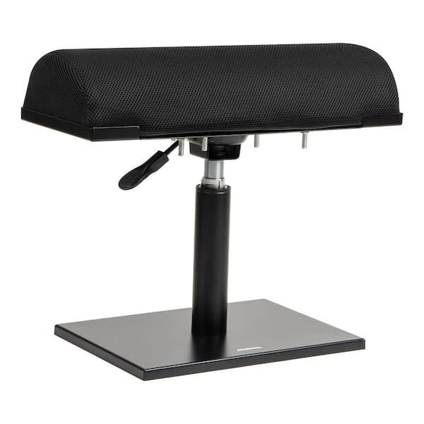 Black Foot Rest, Under Desk at Work, Ergonomic, Height Adjustable, Office, Foam, 16.75" L x 7.5"W x 3.75"H