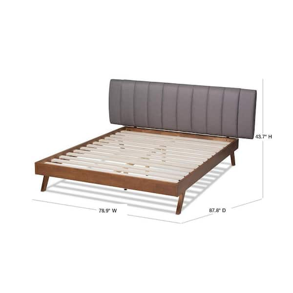 Baxton Studio Brita Gray Queen Platform Bed 157 9563 HD The Home