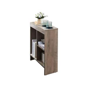 SignatureHome Landale 20 in. W Walnut Finish Rectangle Top Wood End Table With 2 Cup Holders. Dimension (8Lx20Wx24H)