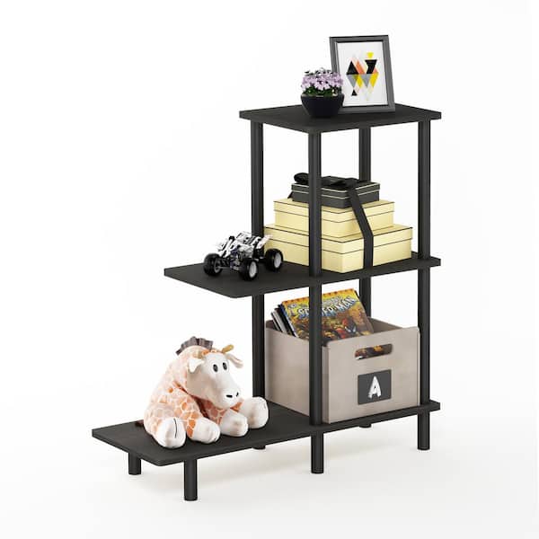 Furinno Turn-N-Tube Espresso 3-Tier Tall Sofa Side Table