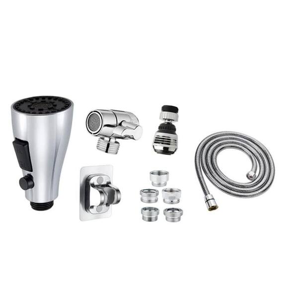 2.5 in. H x 7 in. W x 3.5 in. D Faucet Sink Sprayer Attachment Set with Hose, Faucet Aerator and Brass Diverter Valve