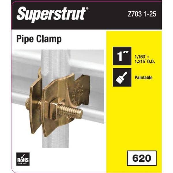 1 in. Universal Strut Pipe Clamp- Fittings- 1 Gold Conduit Pack in Gold  Galvanized (Strut Fitting)